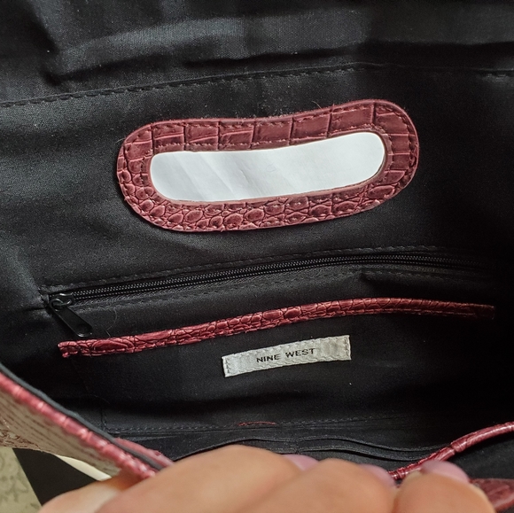 Nine West burgundy clutch purse - Picture 7 of 12